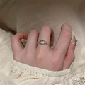 925 silver adjustable ring with oval charm featuring as you wish engraving on model finger - Silver Oval Engraved (JZ0834)