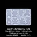 Silicone mold featuring eight bear shapes for DIY earrings and jewelry pendants - Bear Pendant Earrings Mold