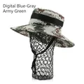 Digital camo outdoor boonie hat in blue grey and green with adjustable chin strap - Digital Blue Grey Green