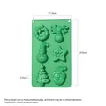 Green 6-cavity Christmas silicone cake mold with reindeer, snowman and Santa shapes - YH351 Wreath Reindeer Mold / Green
