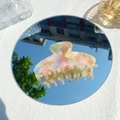Pinza de pelo de acetato iridiscente efecto sirena con patrón de mármol de colores - 10.5cm / Rosa Amarillo Iridiscente