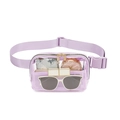 Transparent light purple nylon waist bag with adjustable strap and waterproof mesh pocket - Light Purple