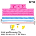 Silikonform für Fondant mit Seil- und Schleifenmuster für Tortendekorationen - 4# B394 / Rosa