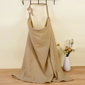 Breathable mustard yellow cotton nursing cover with adjustable neck strap and wooden rings - Coffee with Wooden Ring