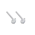 Minimalist S925 sterling silver stud earrings featuring small stars and crescent moons - 4mm Heart Zircon Studs