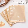 Greaseproof kraft paper bread bags with window, 25x21cm size, bulk pack of 100 pieces - 21x25cm (100 Pieces/Pack) / Kraft Color