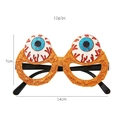 Funny Halloween pumpkin glasses with orange glitter and bloodshot eyeballs for party - Orange Eyeball Decorative Glasses