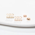 Roségoldene Edelstahl-Ohrstecker mit Engelszahl 222 im gotischen Schriftstil - 222 Roségold
