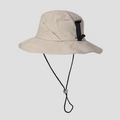 Beigefarbener Outdoor-Anglerhut aus Nylon mit breiter Krempe und verstellbarer Kordel - M (56-58cm) / Beige