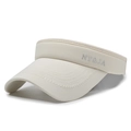 Visière de soleil beige avec logo NY&JA et coutures renforcées pour le running - Réglable / Beige