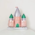Palloncino a forma di castello rosa e viola con fiori per decorazioni di matrimonio - Castello del Matrimonio da Sogno