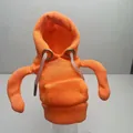 Vibrant orange car gear shift hoodie cover with cute arms and drawstring detail - New Orange