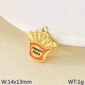 Golden french fries enamel pendant with orange details for DIY jewelry making - French Fries Charm (KLJ9491-ZLA)