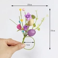 Oster Serviettenring mit lila Blumen und gesprenkelten Eiern auf 4cm Innenring - Papierblume Lila & Weißes Ei Serviettenring (NR251008)