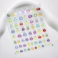3D embossed nail stickers M-109 with cute colorful cartoon eye and mouth expressions - Chibi Cartoon Expressions (M169)