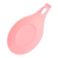 Poggiamestolo rosa in TPE resistente al calore con manico e foro per appendere - Rosa