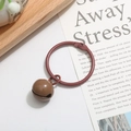Dark brown matte metal binder ring with matching bell pendant for DIY craft bags - Brown