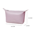 Waterproof PU leather lavender makeup bag with zipper closure and heart pattern design - Light Purple