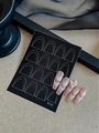 Pink nude press-on nails with glitter and heart rhinestones style YT-51 - French Style (YT51)