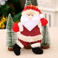 Hanging Santa Claus fabric doll ornament with white beard and gold string for Christmas trees - Dancing Santa