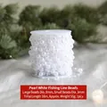 10m Pearl White Fishing Line Beads with 8mm and 3mm sizes for Christmas decoration - 10m/8mm+3mm / Pearl White