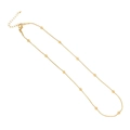 Minimalist gold-plated stainless steel bead necklace with adjustable chain on white base - Gold Small Round Bead Fine Chain Necklace (2#)