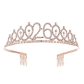 Corona per 26° compleanno in oro rosa con strass scintillanti e pettini per capelli - 26 anni