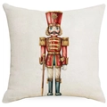 Festive nutcracker soldier print pillow cover in cream linen fabric for sofa decor - Nutcracker Soldier / 45*45cm Single-sided Linen