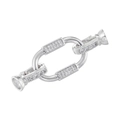 Silver lobster clasp with micro-pave crystals for necklace and jewelry making - Platinum (VK228 Chain Link)