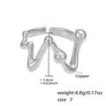 Bague en cuivre argenté avec design de vague liquide irrégulière en taille 7, forme organique - Style de Vague à Flux Liquide (A865) / Acier