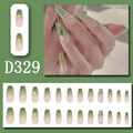 Unghie finte sfumate verdi con strass a cuore forma ballerina set D329 - Stile Strass Cuore Sfumato Rosa Verde (D329)