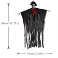 Halloween 100cm hanging skeleton ghost with black robe and red bow tie decoration - LF-11 Top Hat Groom Style (LF-11)