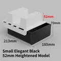 Under-desk drawer organizer in black and white, 213mm length, small heightened model - Matte Black / 52mm Riser / Small