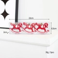 Set of 3 red rocking horse Christmas ornaments in a transparent box for tree decor - Red Rocking Horse