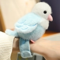 Sky blue and white plush parrot slap bracelet with soft fluffy texture for wrist wear - Slap Bracelet / Blue