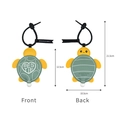 Cartoon turtle PU leather keychain in yellow and green with BESTIE heart print - Turtle