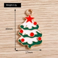 Detail of enamel Christmas tree pendant with measurements 30x17mm and 2.2g weight - Enamel Christmas Tree (YD578)
