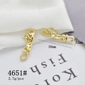 Detailed view of punk style gold leopard charm with size specs 38mm x 12mm - Gold Leopard Shape Accessory (4651#)