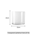 Cylindrical transparent acrylic flower bucket in size 15x15cm for hydroponic plants - Transparent Round Straight Bucket (15*15); Flower Bucket