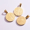 Sint-Benedictus medaille van goud roestvrij staal met details van voor- en achterkant - Diameter 20MM / Goud