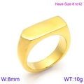 Anello a sigillo da uomo in acciaio inossidabile dorato, 8mm, taglie 8-12 - Stile Freccia Oro