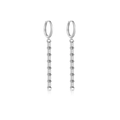 Elegante S925 Sterling Silber Tropfenohrringe mit rechteckigen Zirkonia-Kristallen - Silber (Weißer Stein)