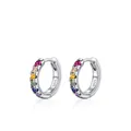 Regenbogen-Creolen aus S925 Sterlingsilber mit mehrfarbigen Kristallen für Damen - S925 Sterling Silber (1.4CM)