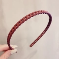 Morandi reddish brown matte headband with a stylish chain link braided texture - 39# Chain-Vermilion