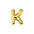 Polished 18K gold balloon style letter K pendant with a 3D bubble metallic finish - Letter K (Gold)