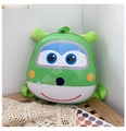 Green airplane character hard shell toddler backpack with cute plush ears and straps - Airplane / Green