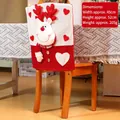Coprisedia natalizio con renna 3D e motivi a cuore in maglia rossa e bianca decorativi - Renna