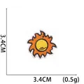 Detailed embroidery patch of a sun with dimensions 3.4cm and weight 0.5g on white background - No. 7-Sun