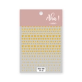 Adhesive nail art stickers featuring yellow heart and star patterns with pink header card - Heart & Star Mix / Gold