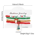 5-piece Christmas beaded bracelet set with HAPPY letters and reindeer charms on card - 5 Piece Set-Reindeer-Tree-Happy Letters